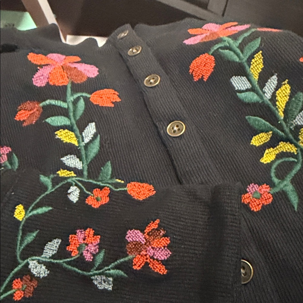 Free People Fleur Embroidered Cuff Henley - Picture 8 of 11
